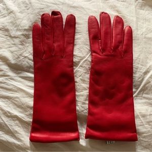 Red leather gloves size 8